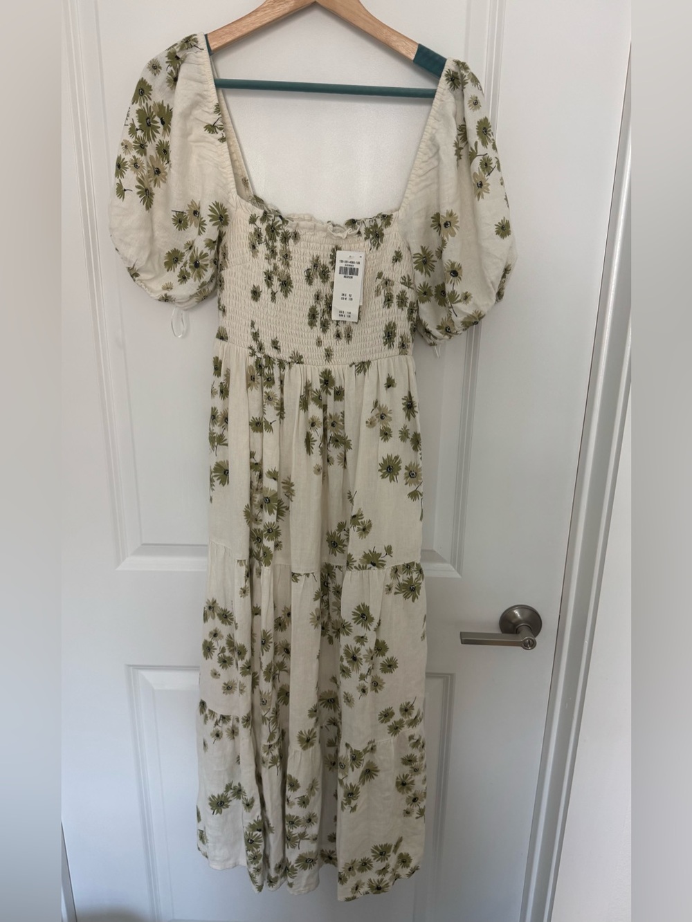 NWT Abercrombie & Fitch Smocked Puff Sleeve Floral Madi Dress - Picture 6 of 8